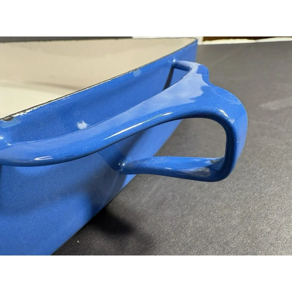 Large DANSK France Enamel Baker Serving Pan Blue 13 x 10 Inch Kobenstyle
